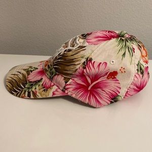 Route 66 Womens Pink Tropical Floral Design Baseball Hat Adjustable